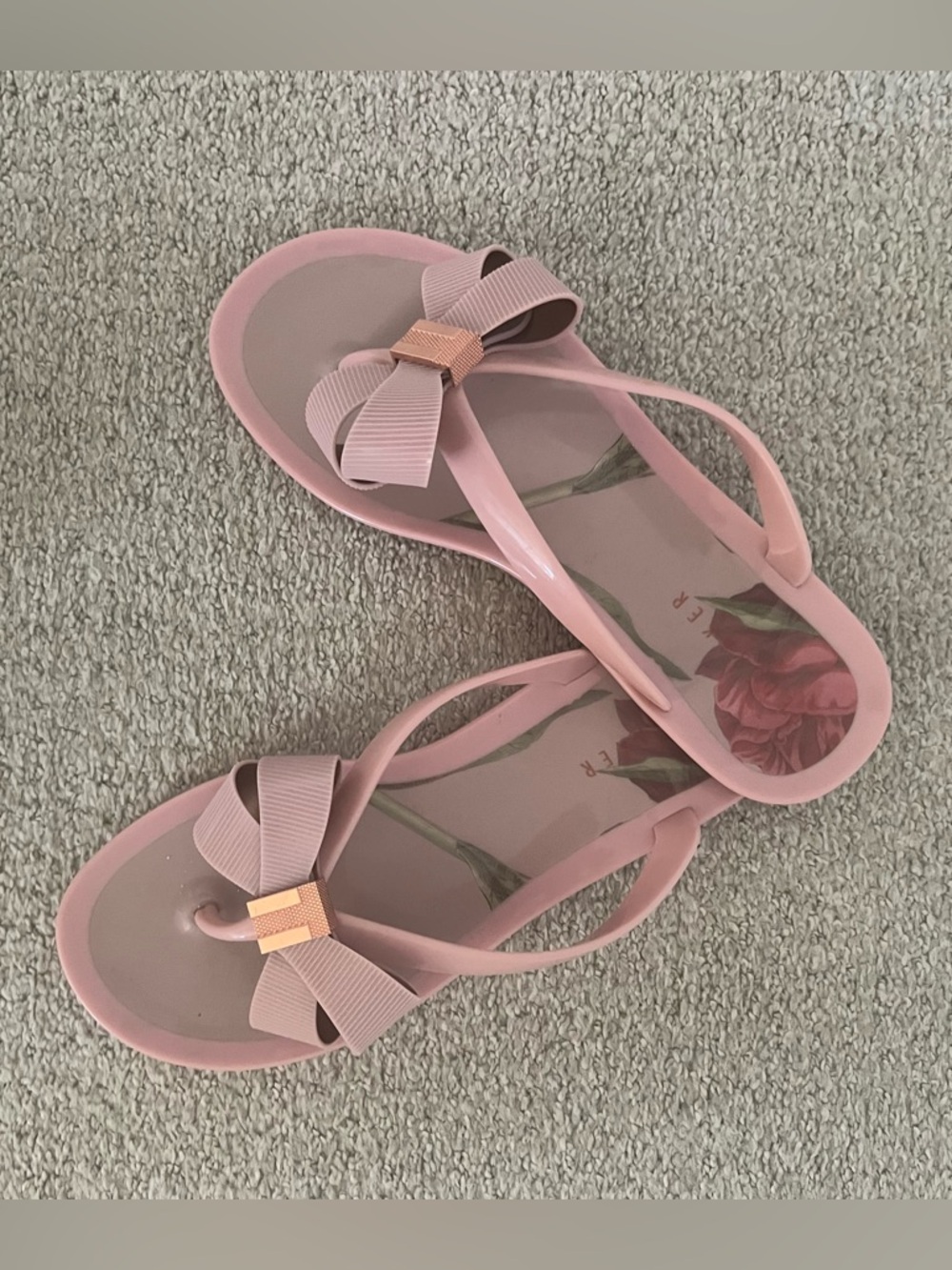 Ted Baker London Pink Bow Jelly Sandals